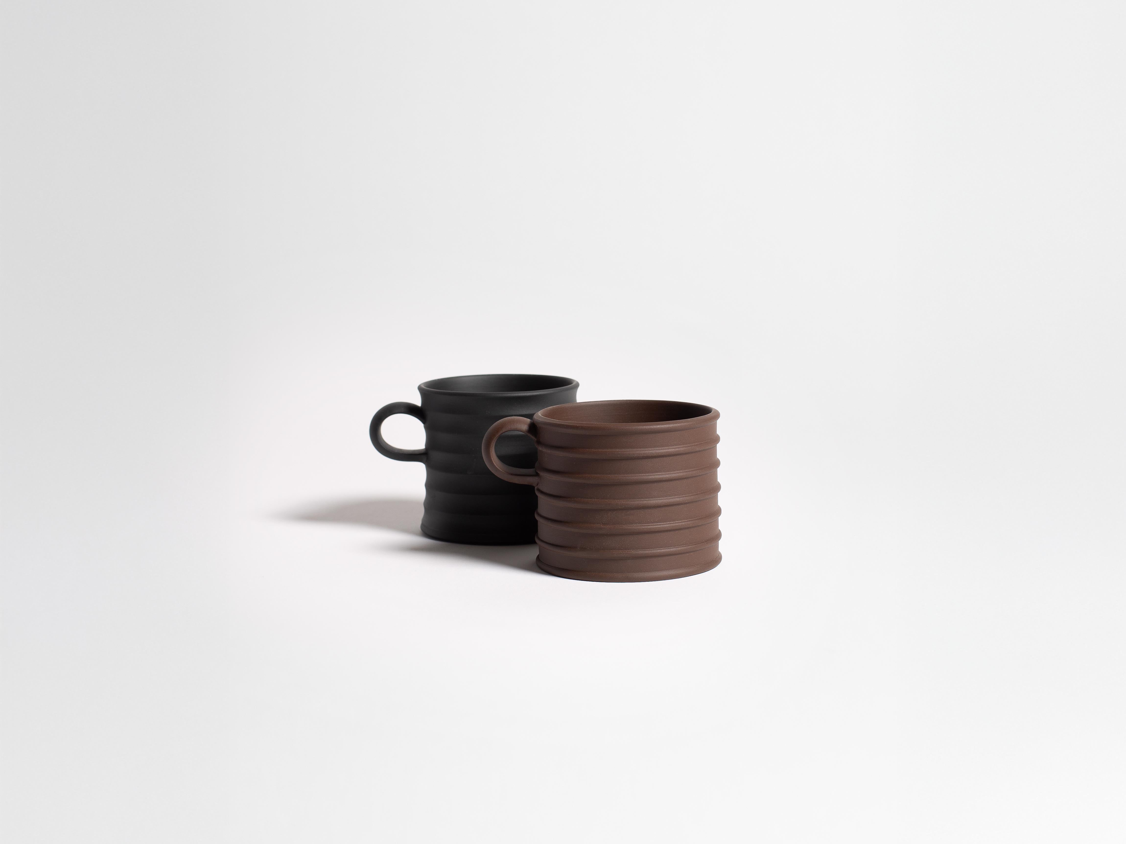 WEDGWOOD GREEK CUPS IN BLACK & BROWN in BLACK/BROWN