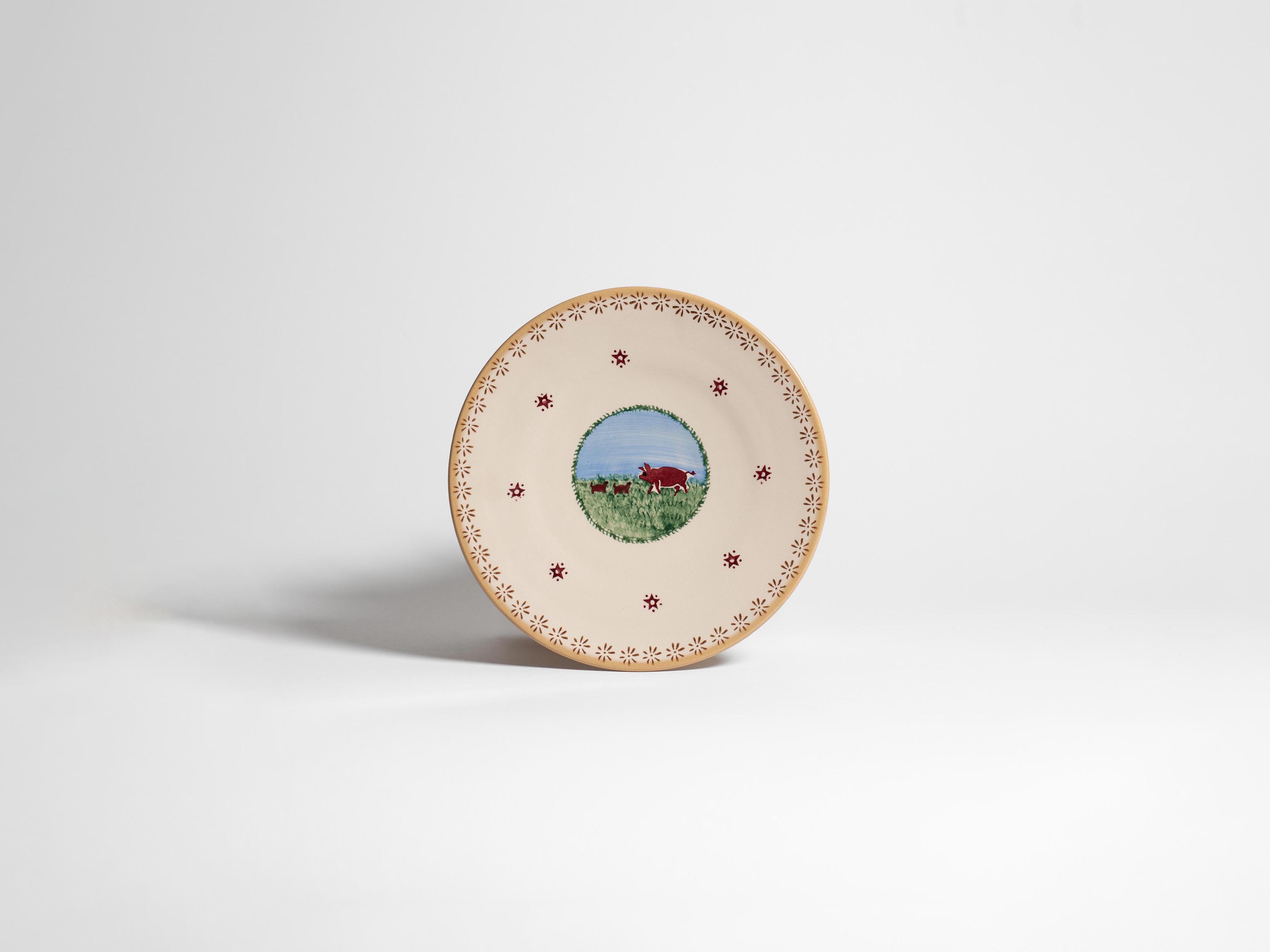 NICHOLAS MOSSE EVERYDAY PLATE IN MULTI & WHITE in WHITE/MULTI