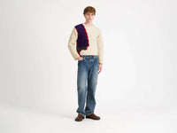 MENS CABLE-KNIT JUMPER IN IVORY