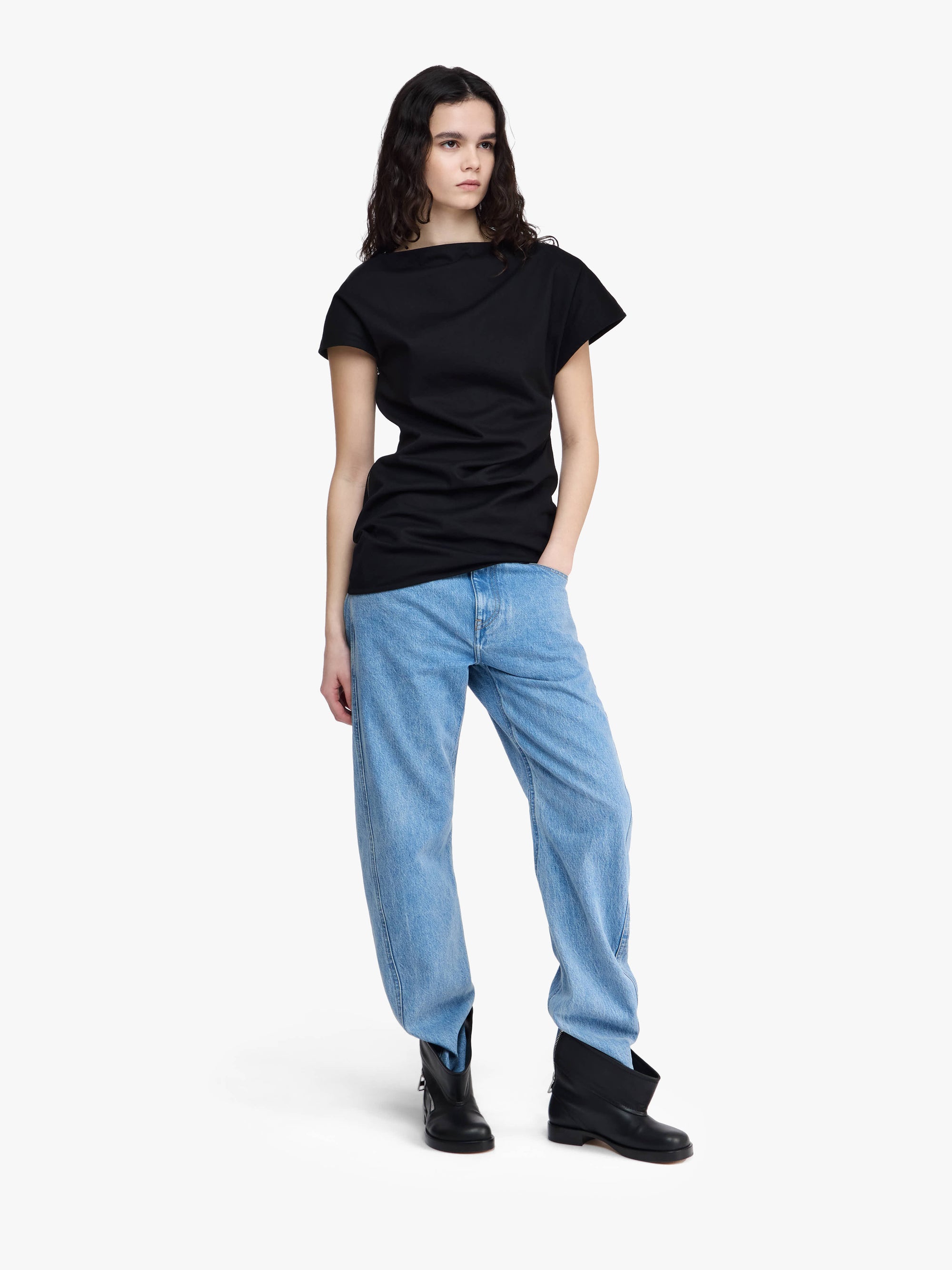 ASYMMETRIC DRAPED TOP