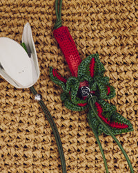 HAND-CROCHETED RHUBARB CHARM