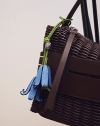 LEATHER BLUEBELL CHARM IN BLUE & GREEN