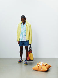 MENS CABLE FRONT ZIP JUMPER IN BRIGHT YELLOW