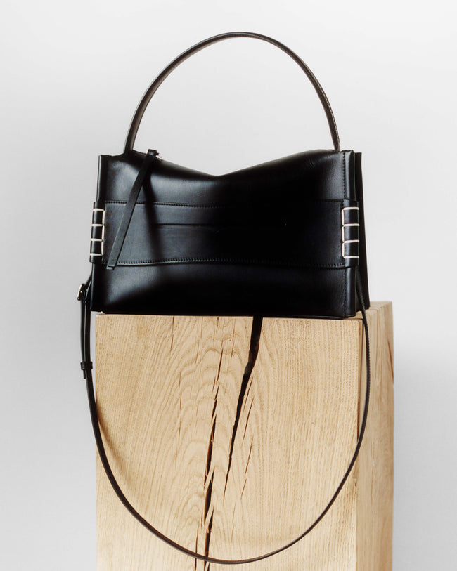 SMALL LOAFER BAG IN BLACK LEATHER