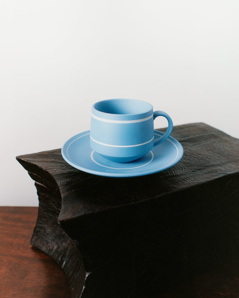 tea cup saucer light blue  4