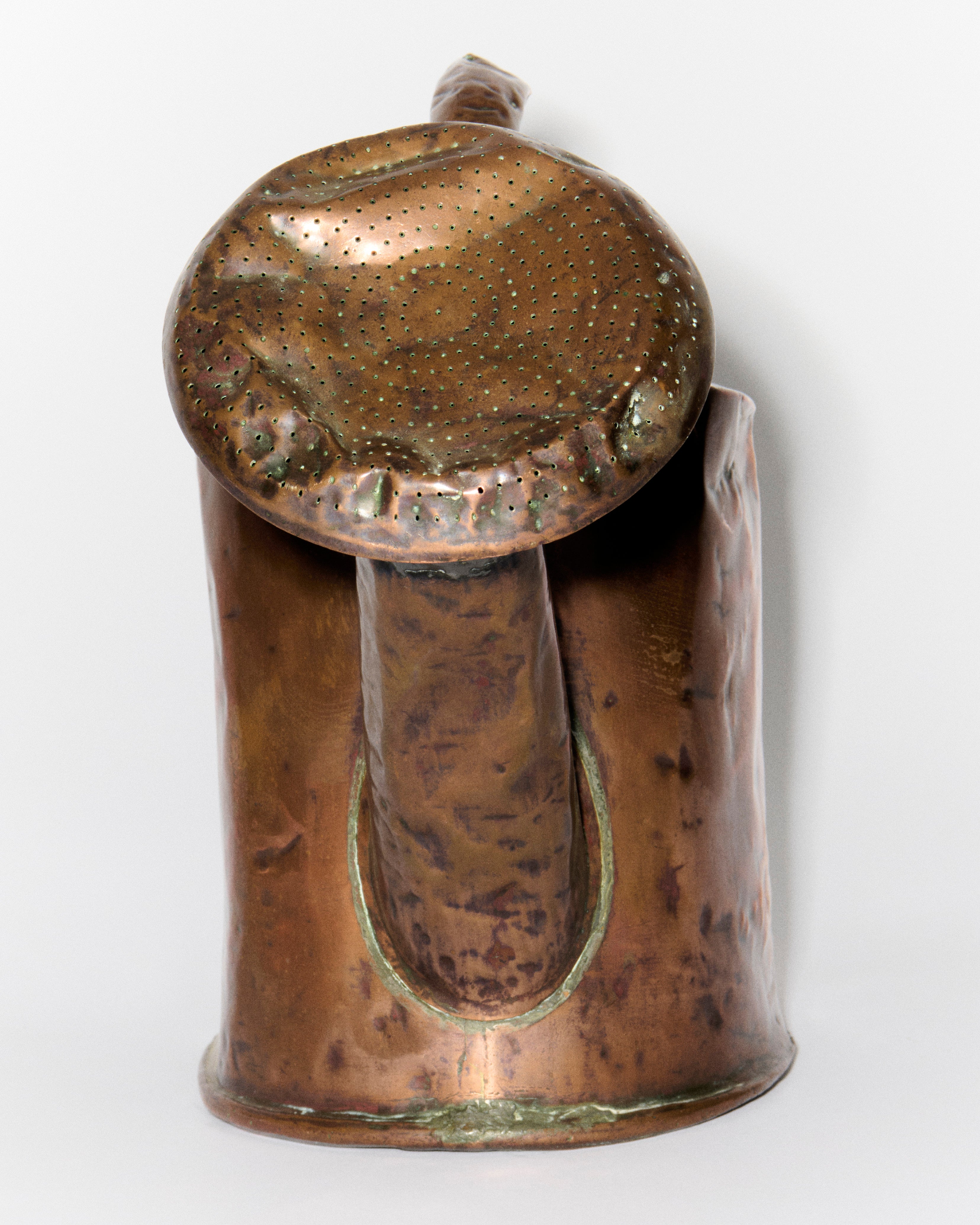 19TH CENTURY FRENCH WATERING CAN IN COPPER in BROWN