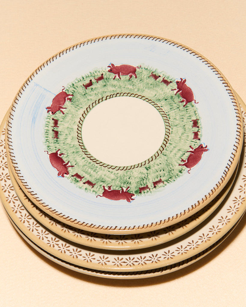 serving plate blue multi Still Life 2