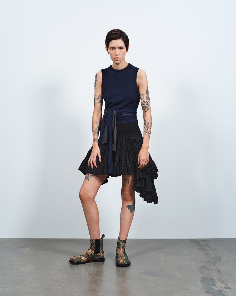 waist tie tank top navy Lookbook 4