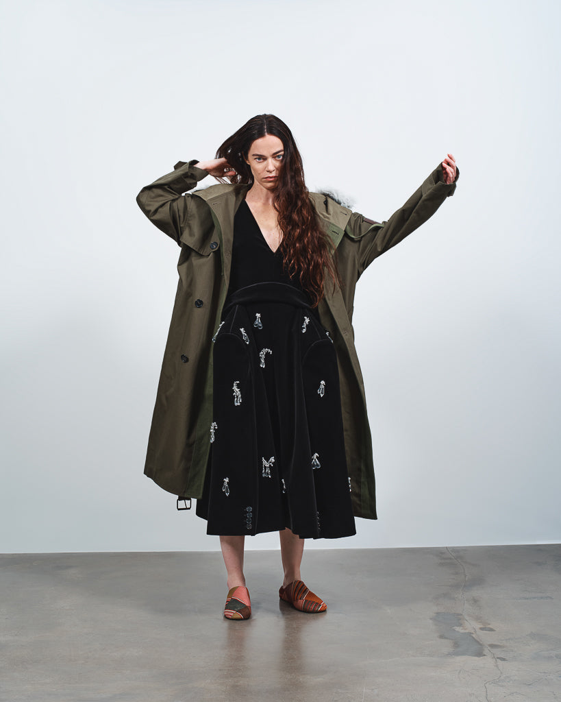 WOMENS STRUCTURED EMBELLISHED DRESS IN BLACK in BLACK