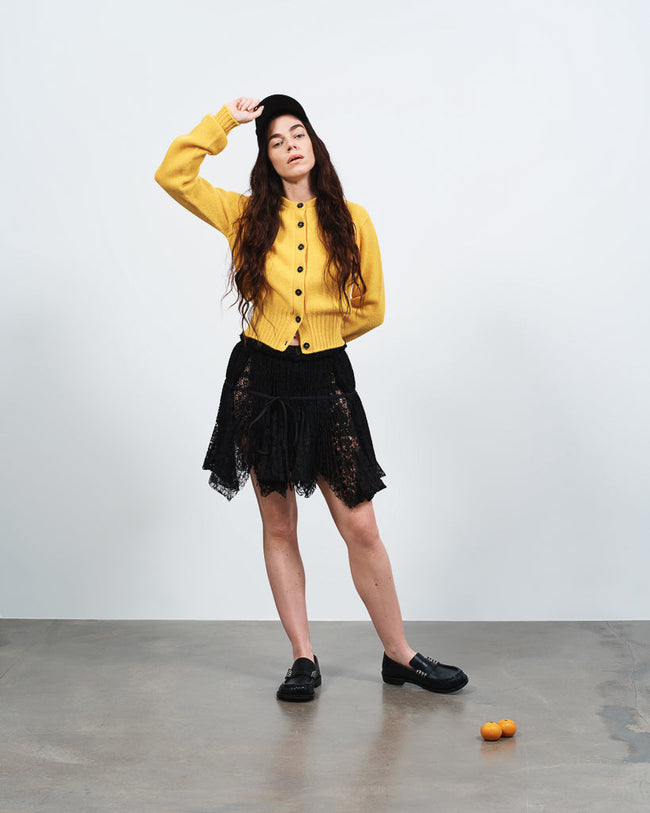 mini curtain skirt black Lookbook 1