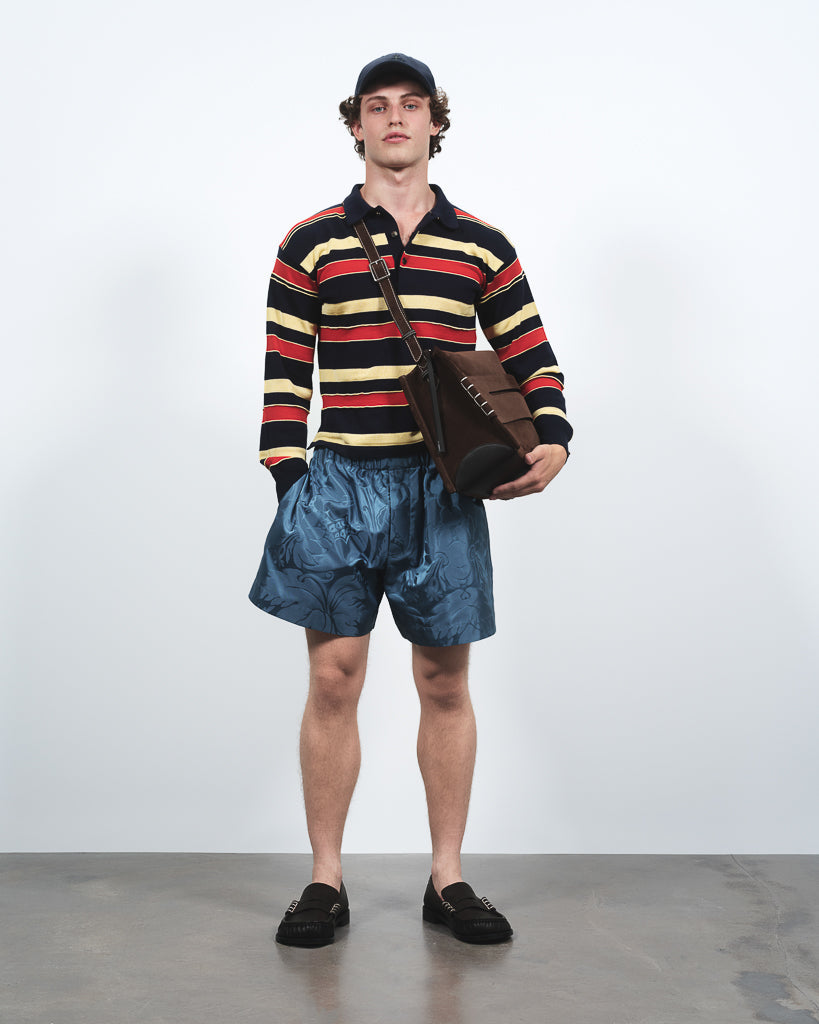 knitted rugby polo navy Lookbook 5