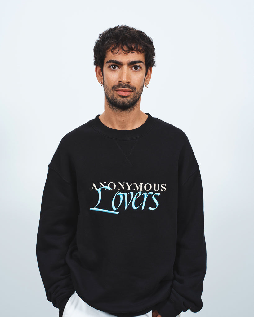 MENS 'ANONYMOUS LOVERS' SWEATSHIRT IN WASHED BLACK in WASHED BLACK