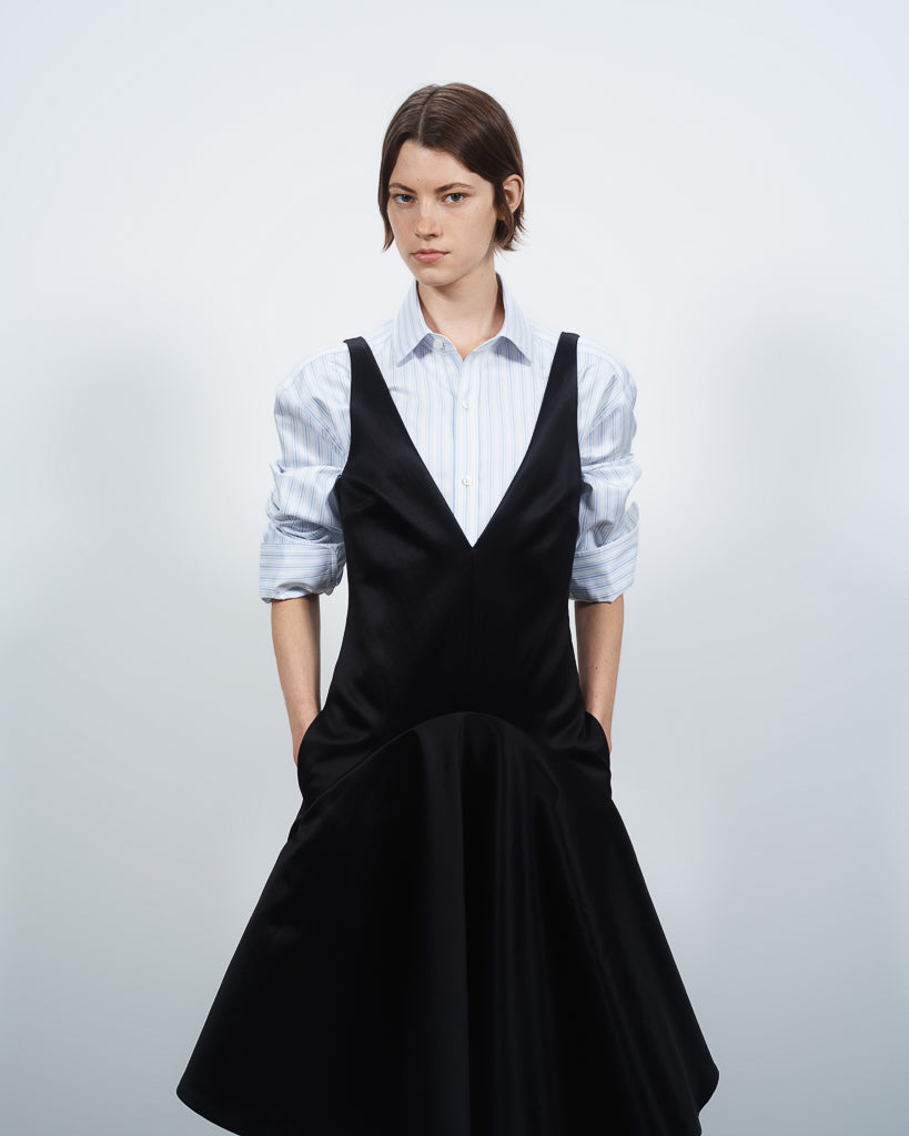 draped skirt dress black Lookbook 5