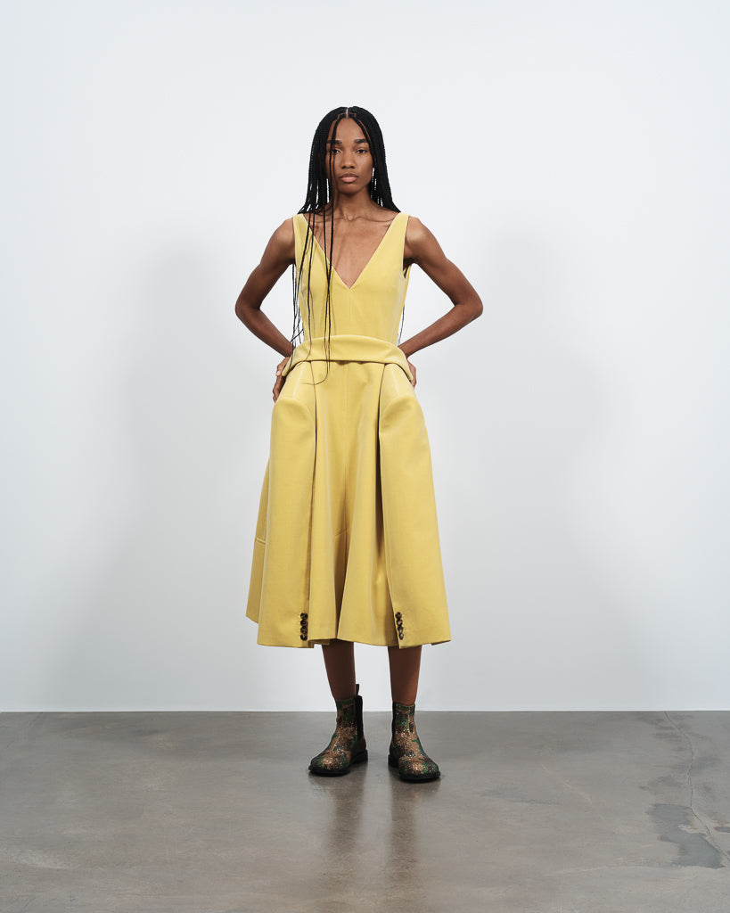 structured dress soft lemon Lookbook 5