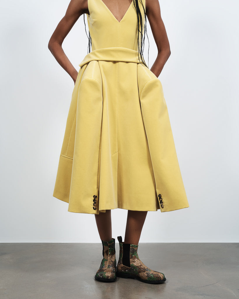 structured dress WOMENS STRUCTURED DRESS IN SOFT LEMON in SOFT LEMON DR0521PG189522606