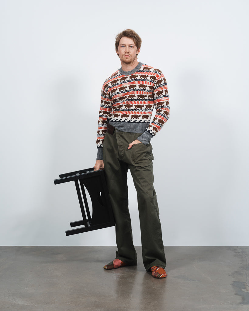 FAIRISLE 'PIG' JUMPER IN RED