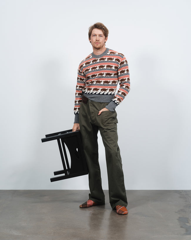 FAIRISLE 'PIG' JUMPER IN RED