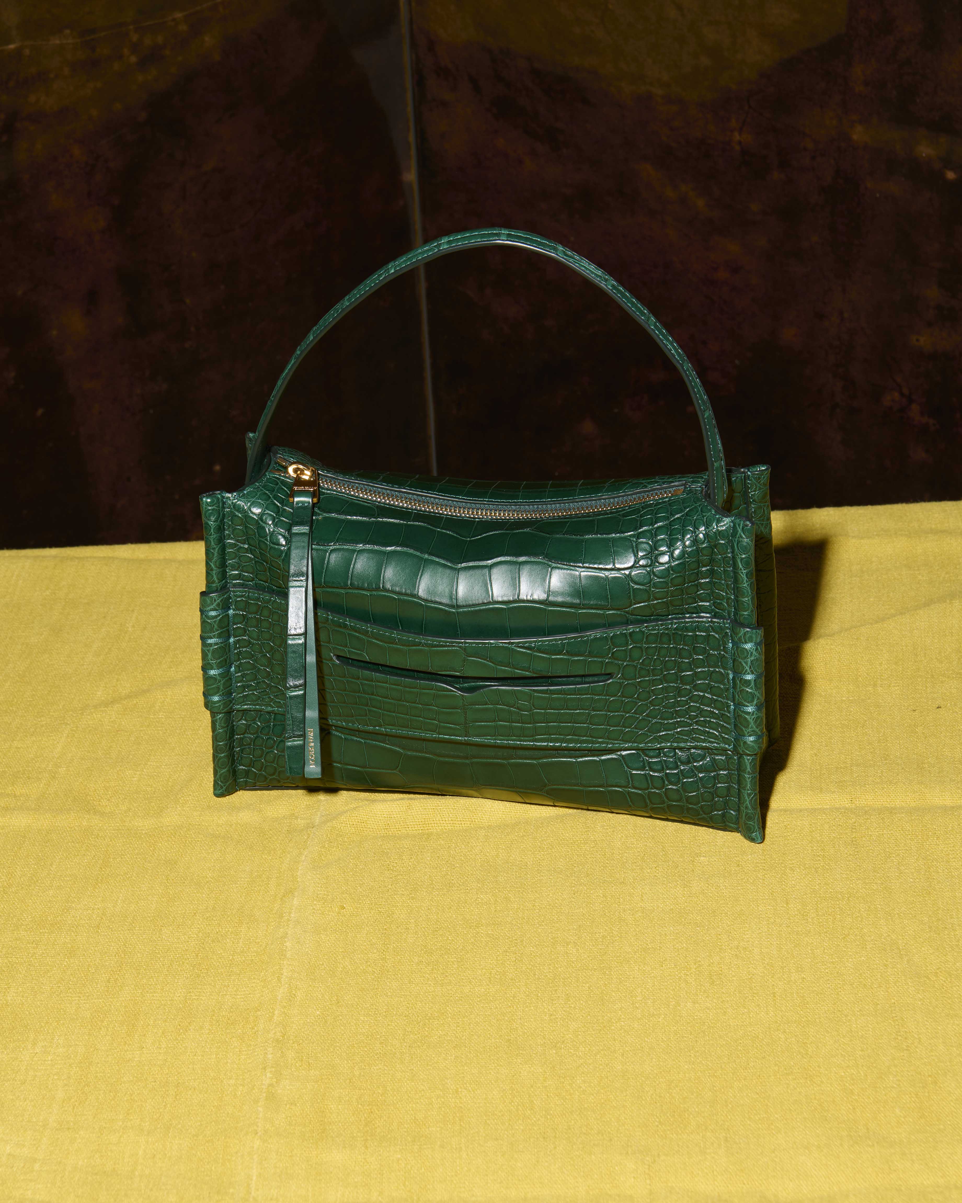LOAFER BAG IN PINE GREEN ALLIGATOR LEATHER in PINE GREEN
