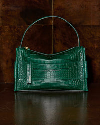 LOAFER BAG IN PINE GREEN ALLIGATOR LEATHER