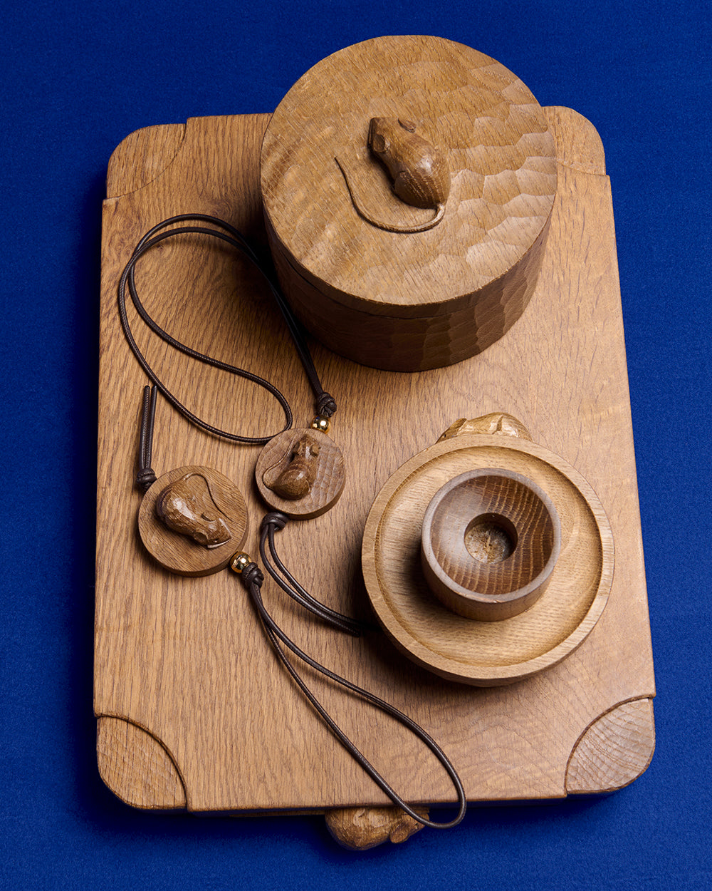 JW ANDERSON X MOUSEMAN WOODEN NECKLACE IN BROWN
