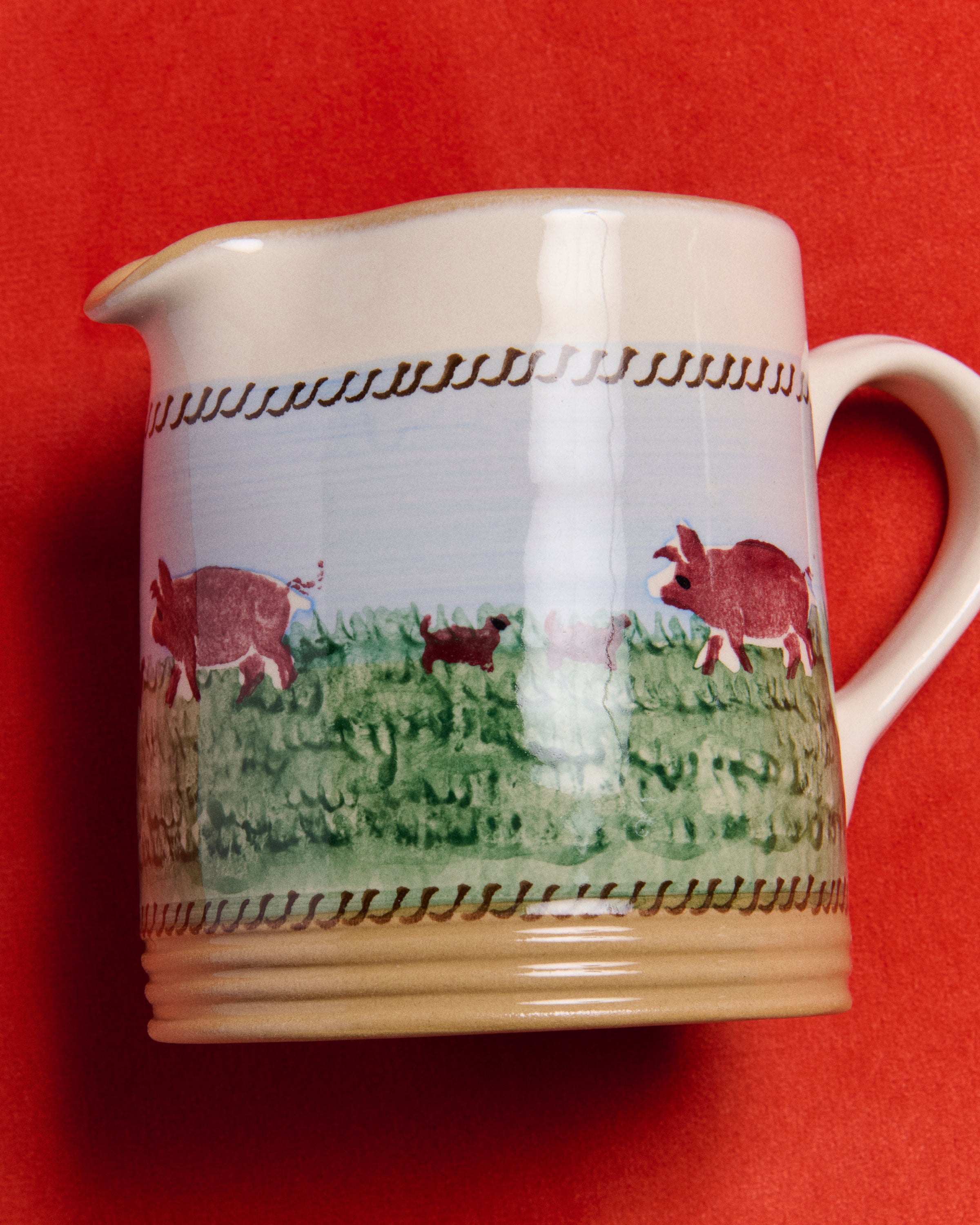 NICHOLAS MOSSE SMALL CYLINDER JUG IN BLUE & MULTI