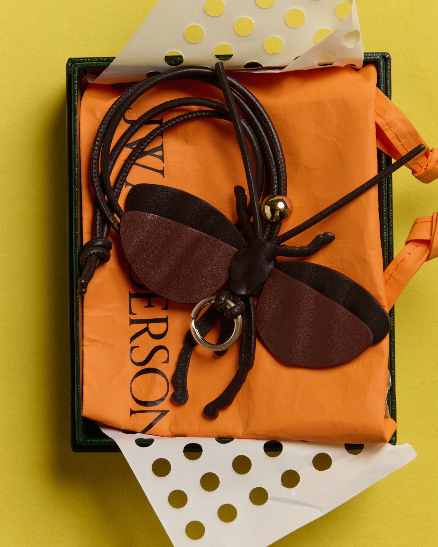 MOTH CHARM IN CHOCOLATE BROWN