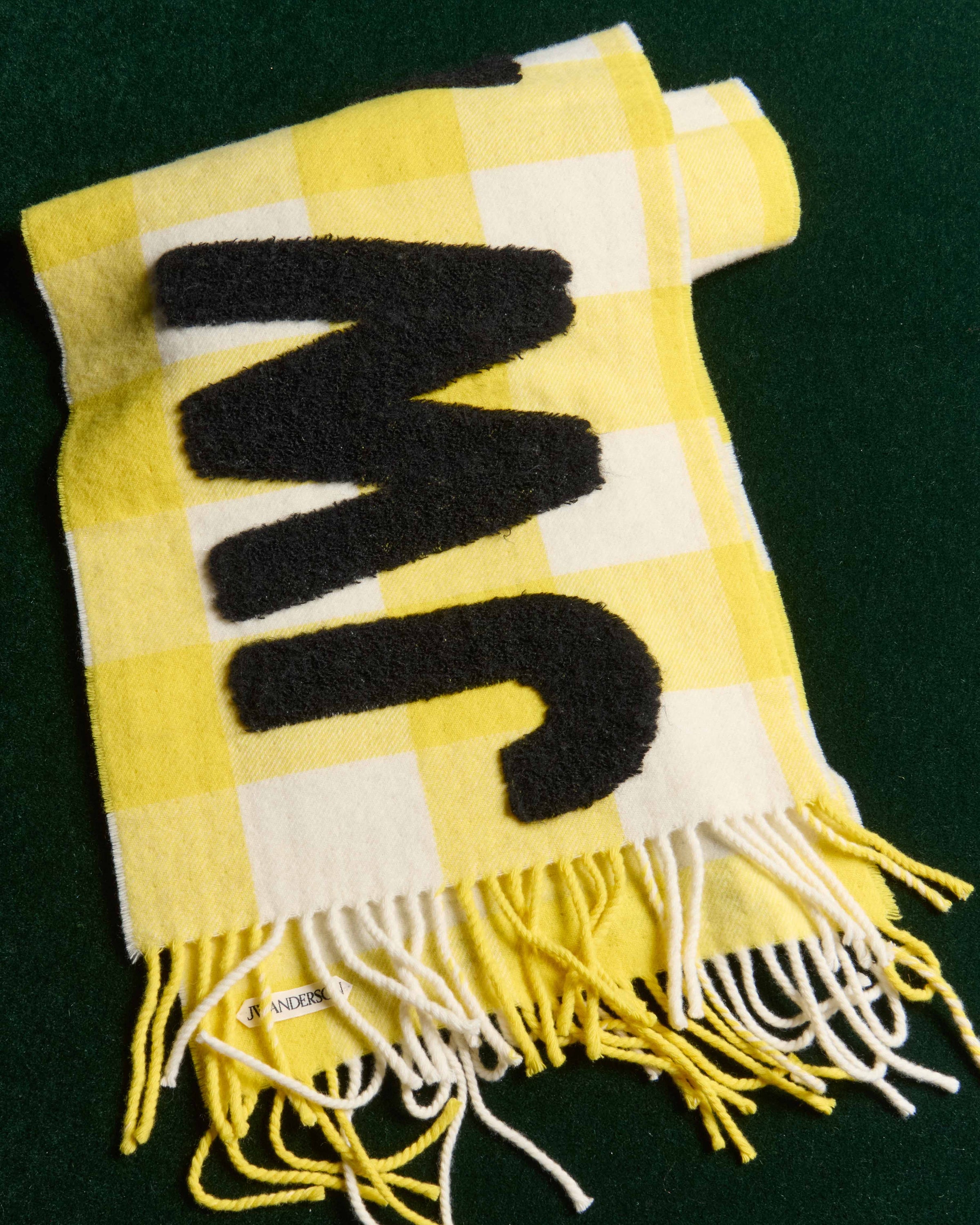 CHECKERED LOGO SCARF IN YELLOW