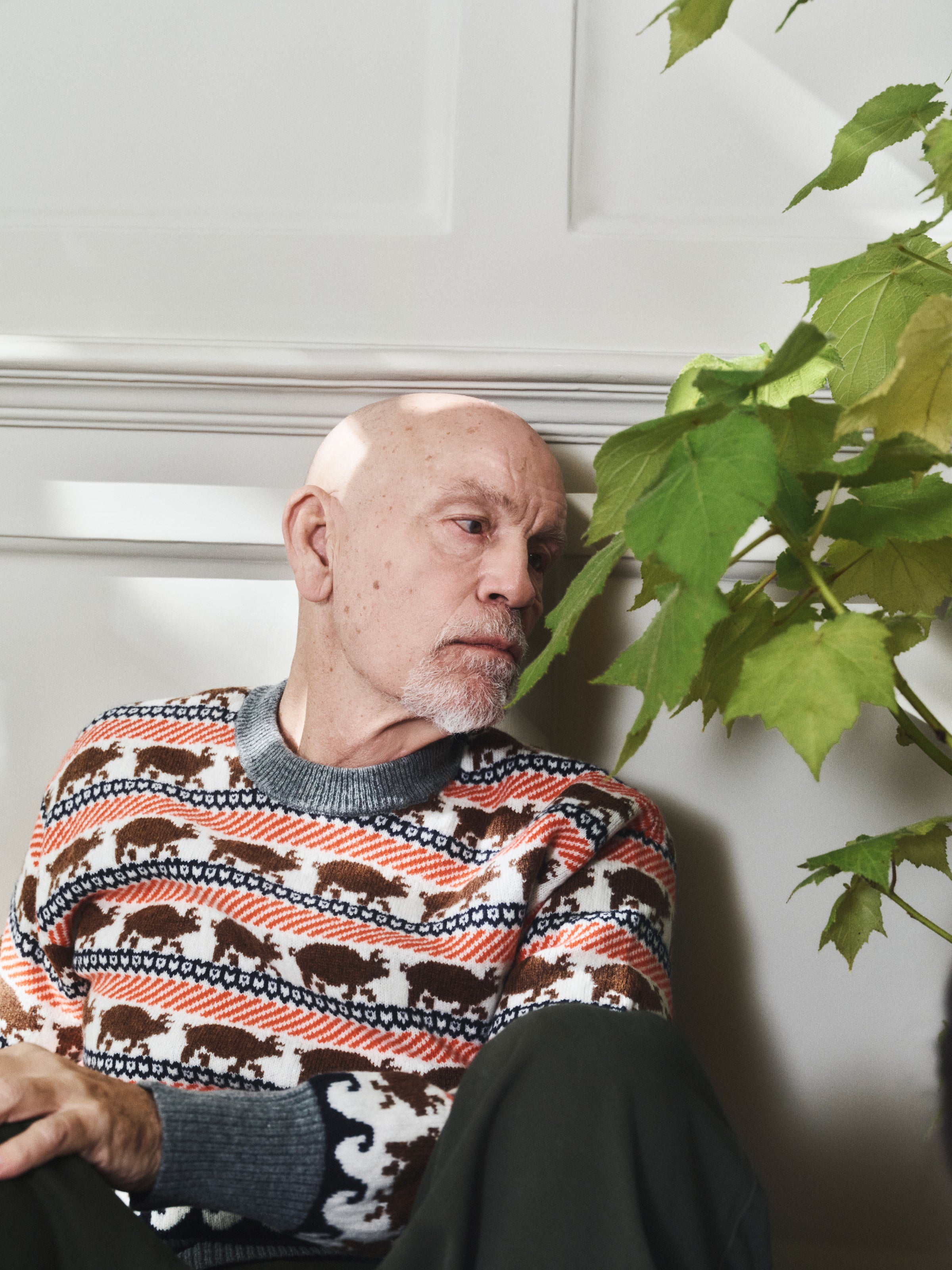 MENS FAIRISLE 'PIG' JUMPER IN RED