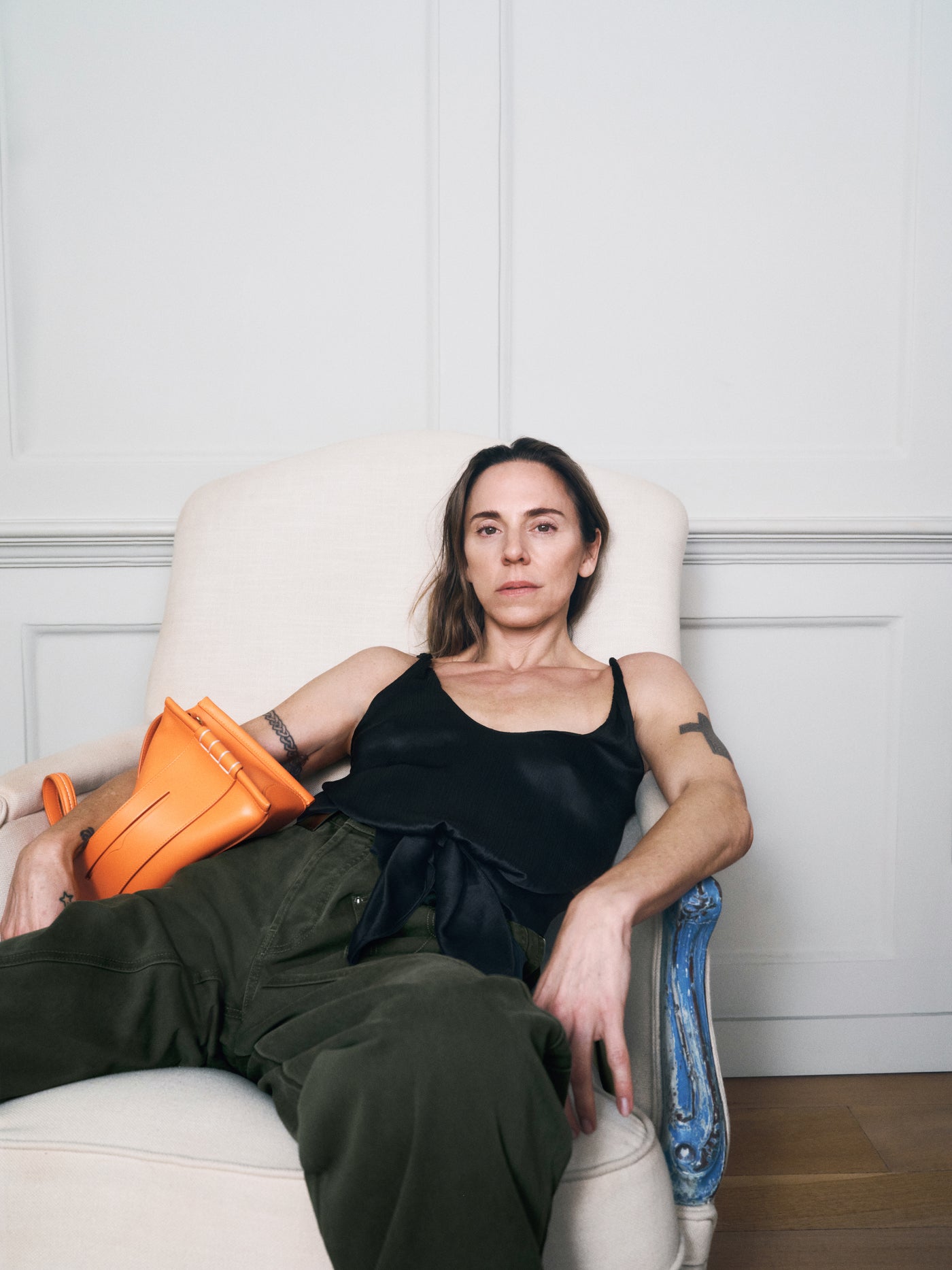 LOAFER BAG IN BRIGHT ORANGE LEATHER