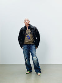 MENS HALF ZIP SWEATSHIRT IN BEIGE MELANGE