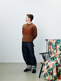 MENS PAINTED BIRDS SWEATSHIRT IN WALNUT