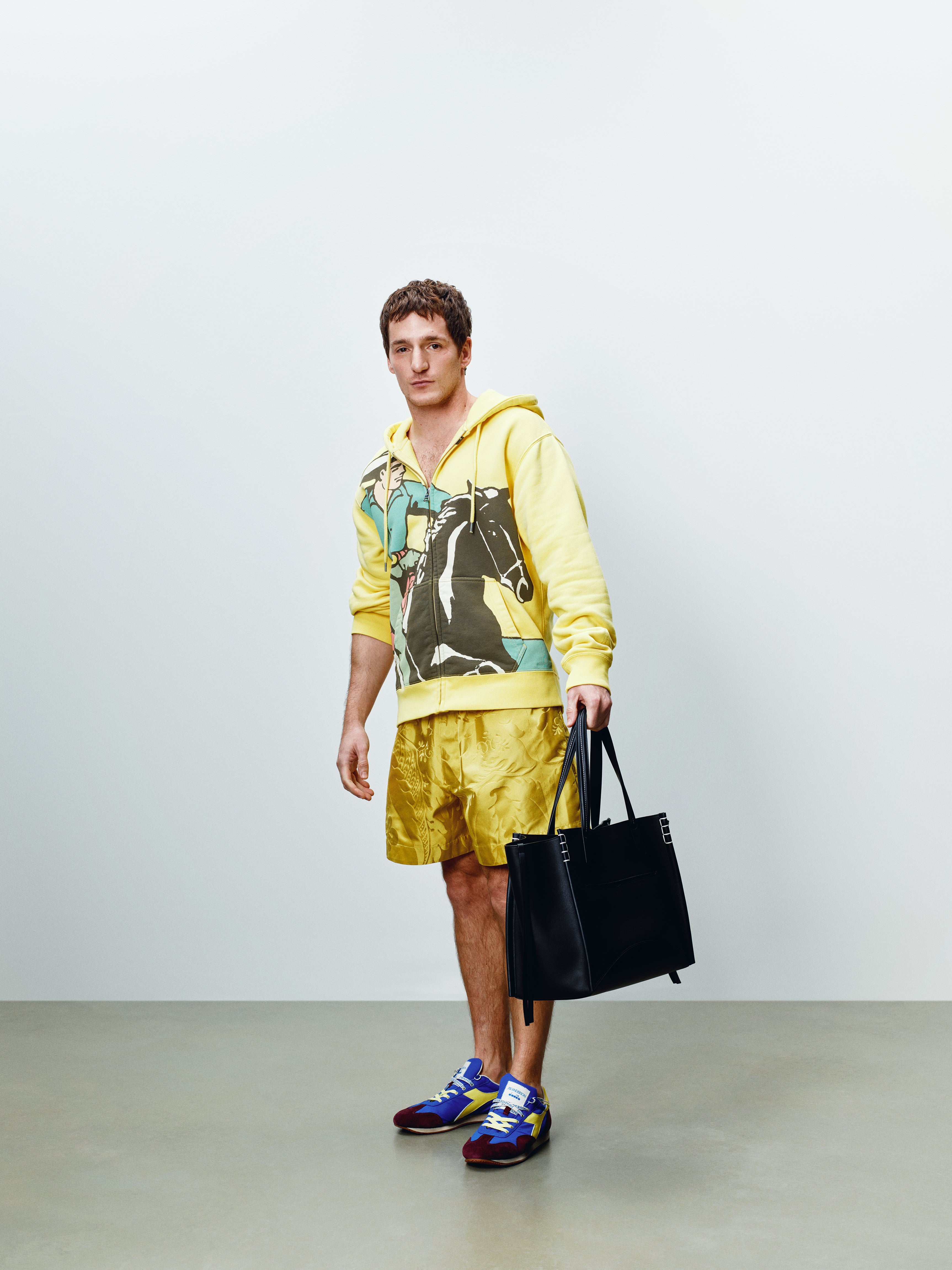 MENS COWBOY FRONT ZIP HOODIE IN LEMON in LEMON JW0286PG1901207S