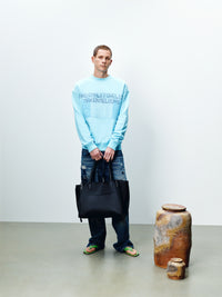 MENS PAINTED BIRDS SWEATSHIRT IN SKY BLUE