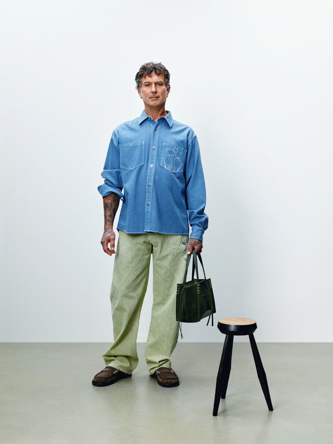 MENS OVERSIZED SHIRT IN FRENCH BLUE