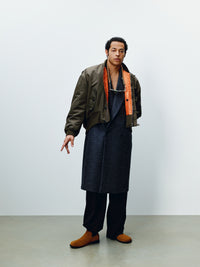 MENS OVERSIZED TIPPED HEM BOMBER JACKET IN MILITARY GREEN