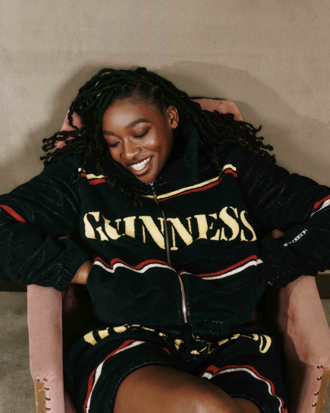 Unisex JW ANDERSON X GUINNESS TOWELLING JACKET IN BLACK