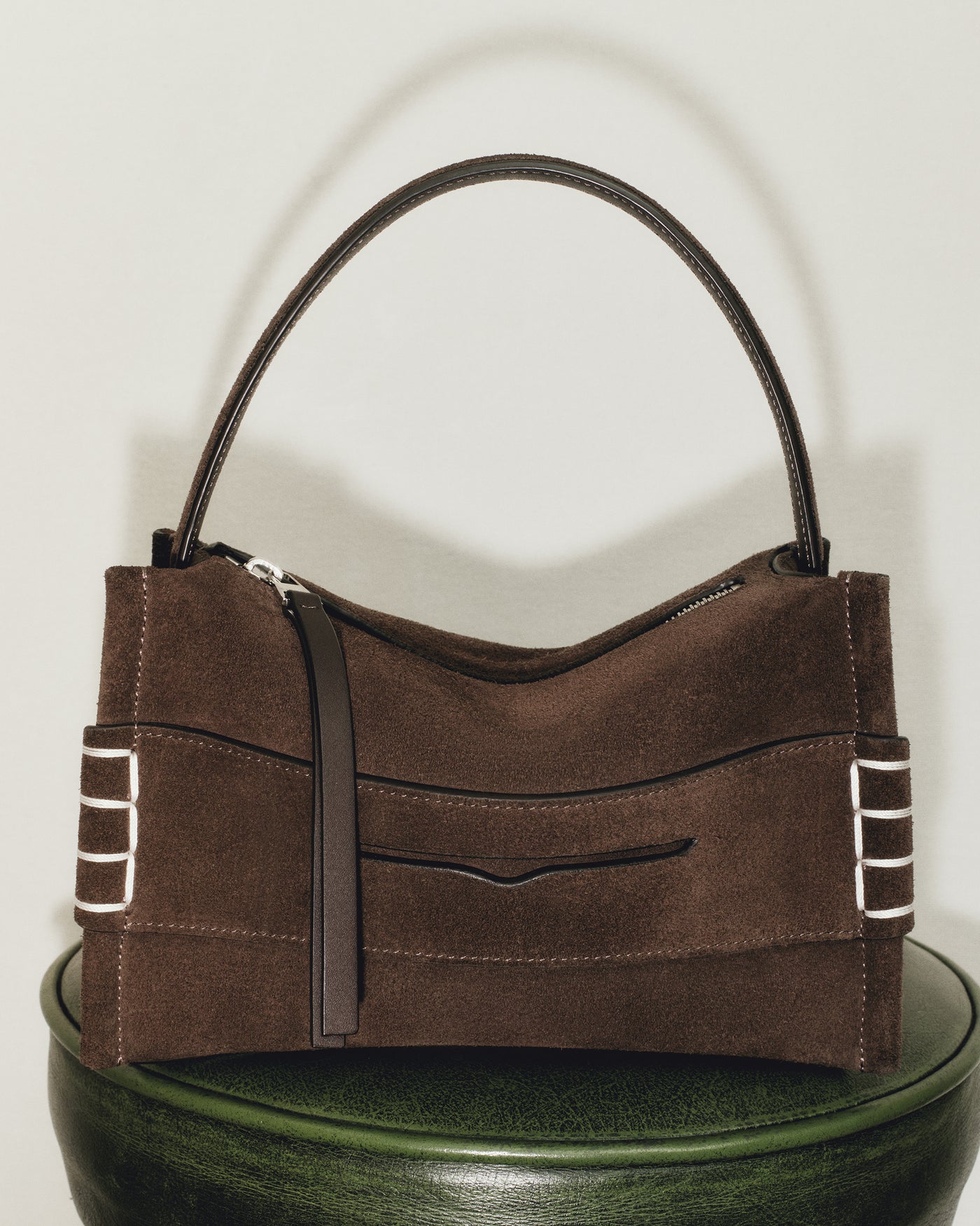 SMALL LOAFER BAG IN BROWN SUEDE