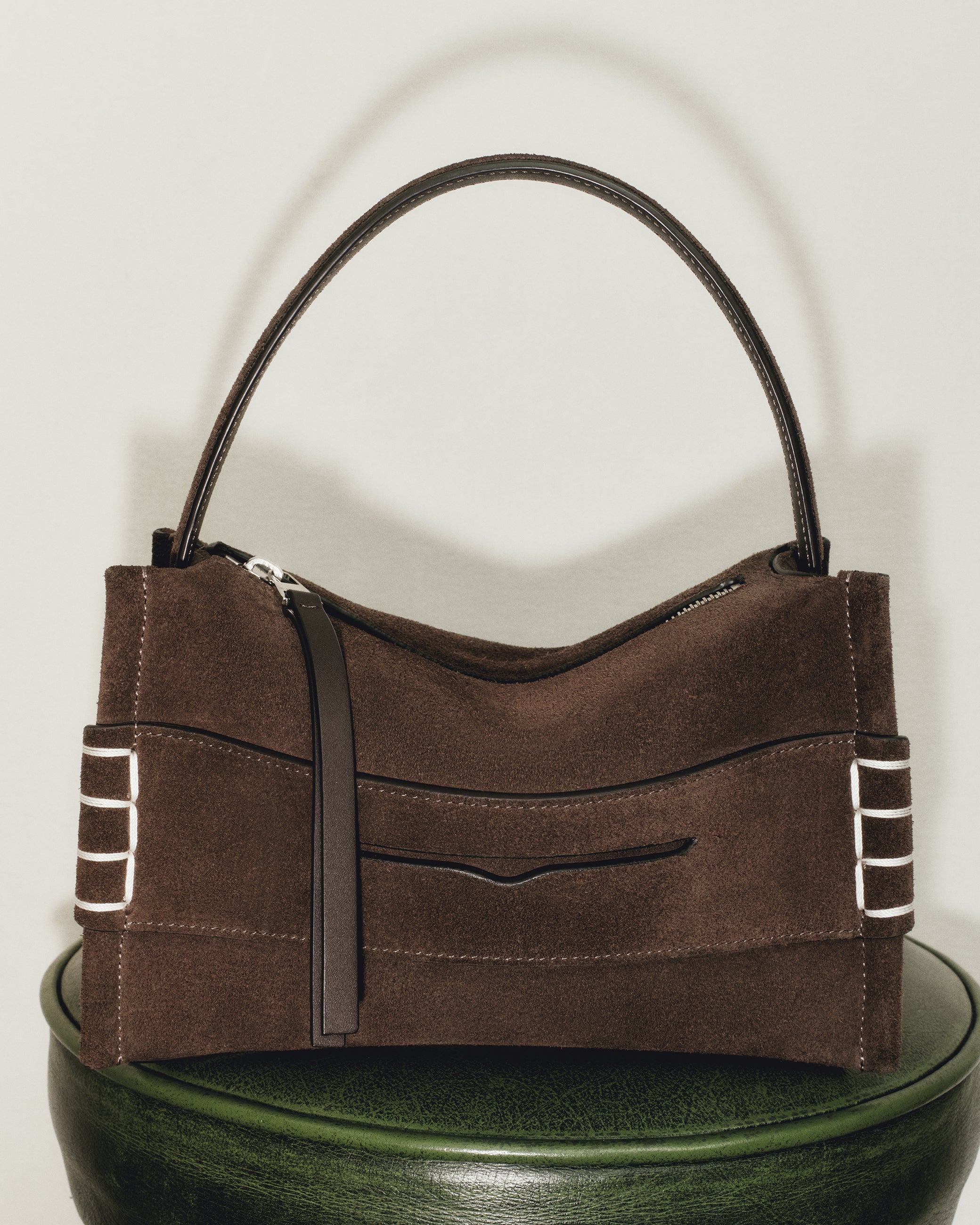 SMALL LOAFER BAG IN BROWN SUEDE