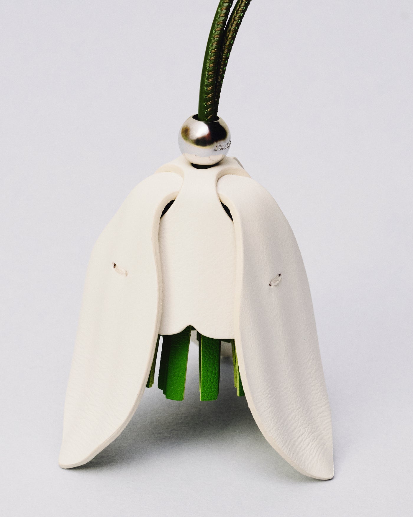 LEATHER SNOWDROP CHARM IN WHITE & GREEN