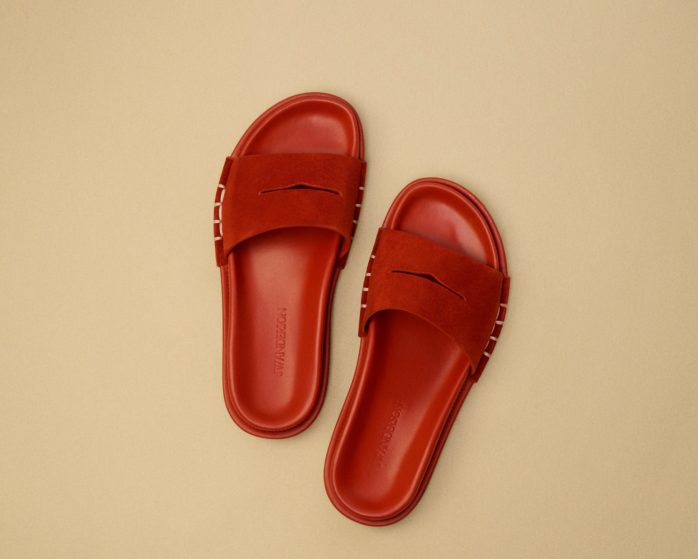 MENS FUSSBETT LOAFER SUEDE SLIDES IN RUST