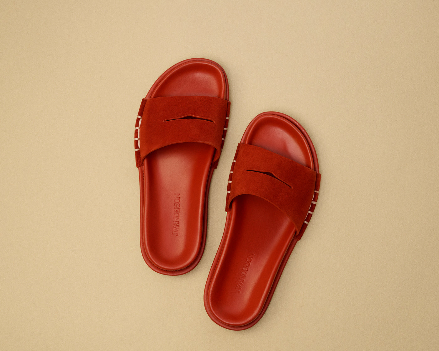 WOMENS FUSSBETT LOAFER SUEDE SLIDES IN RUST
