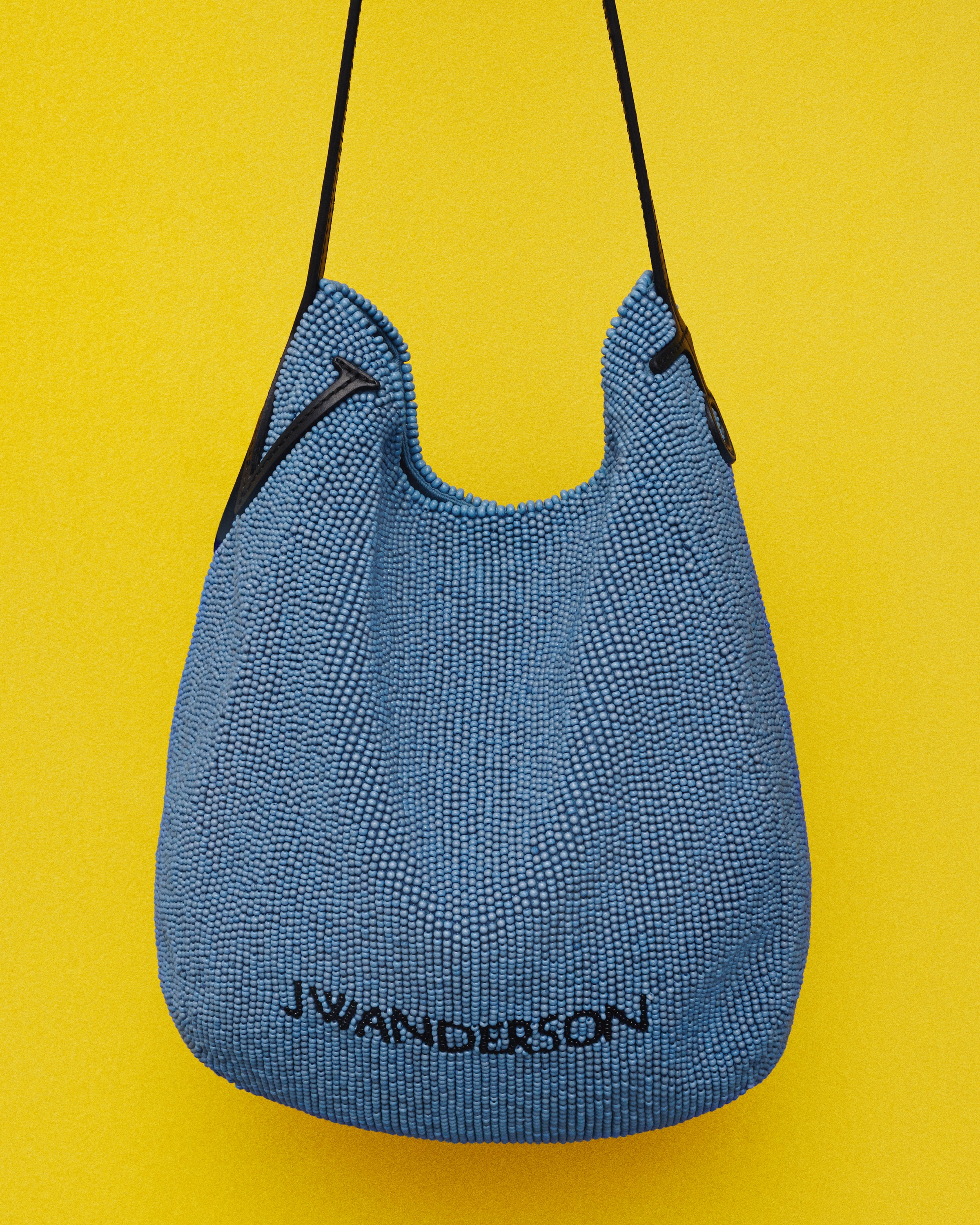 SMALL BEADED BULB BAG IN BLUE