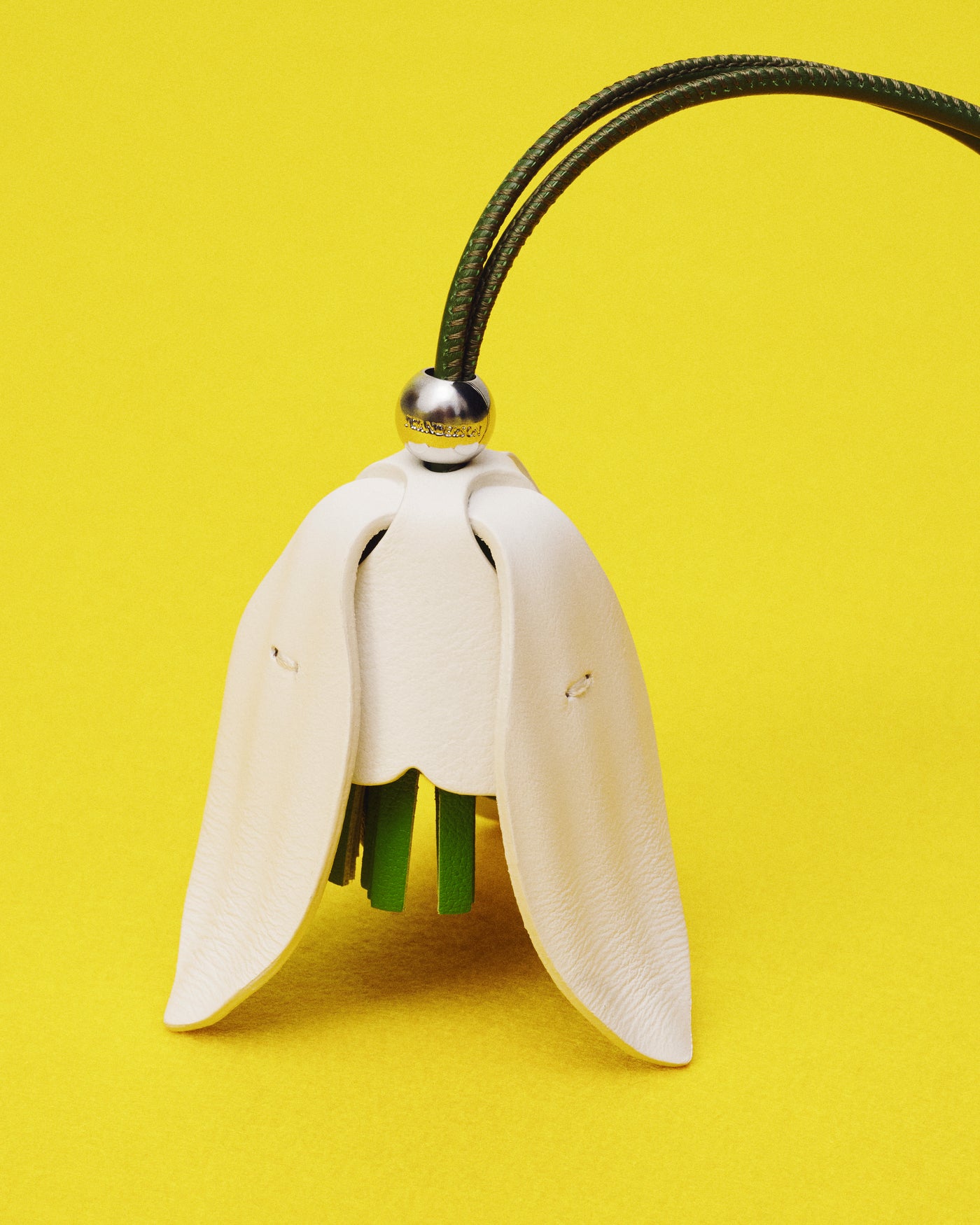LEATHER SNOWDROP CHARM IN WHITE & GREEN