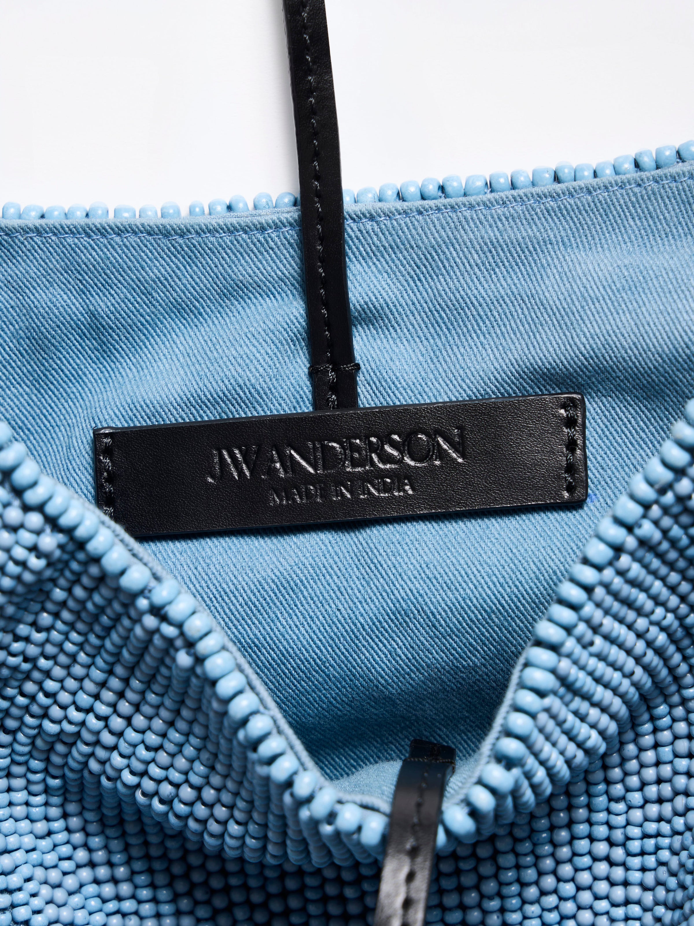 SMALL BEADED BULB BAG IN BLUE