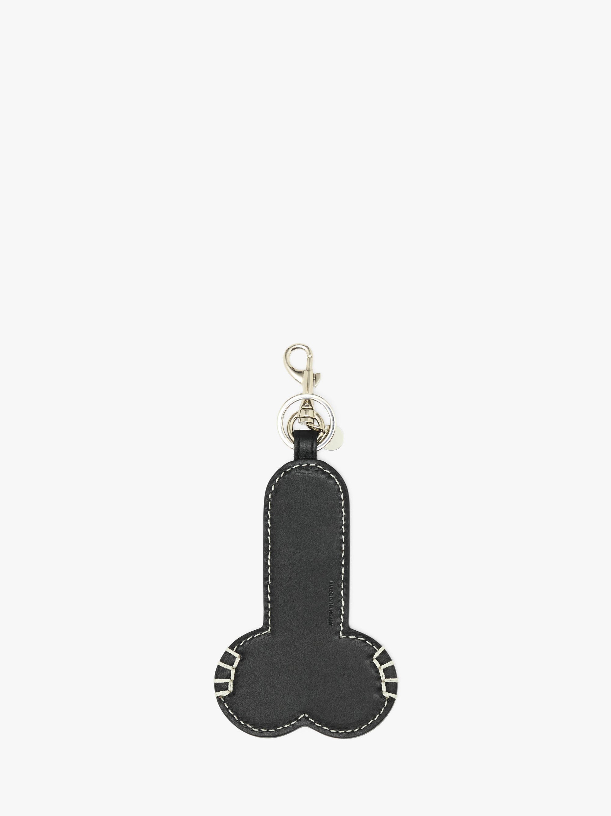 CONTRAST TOPSTITCH LEATHER PENIS KEYRING