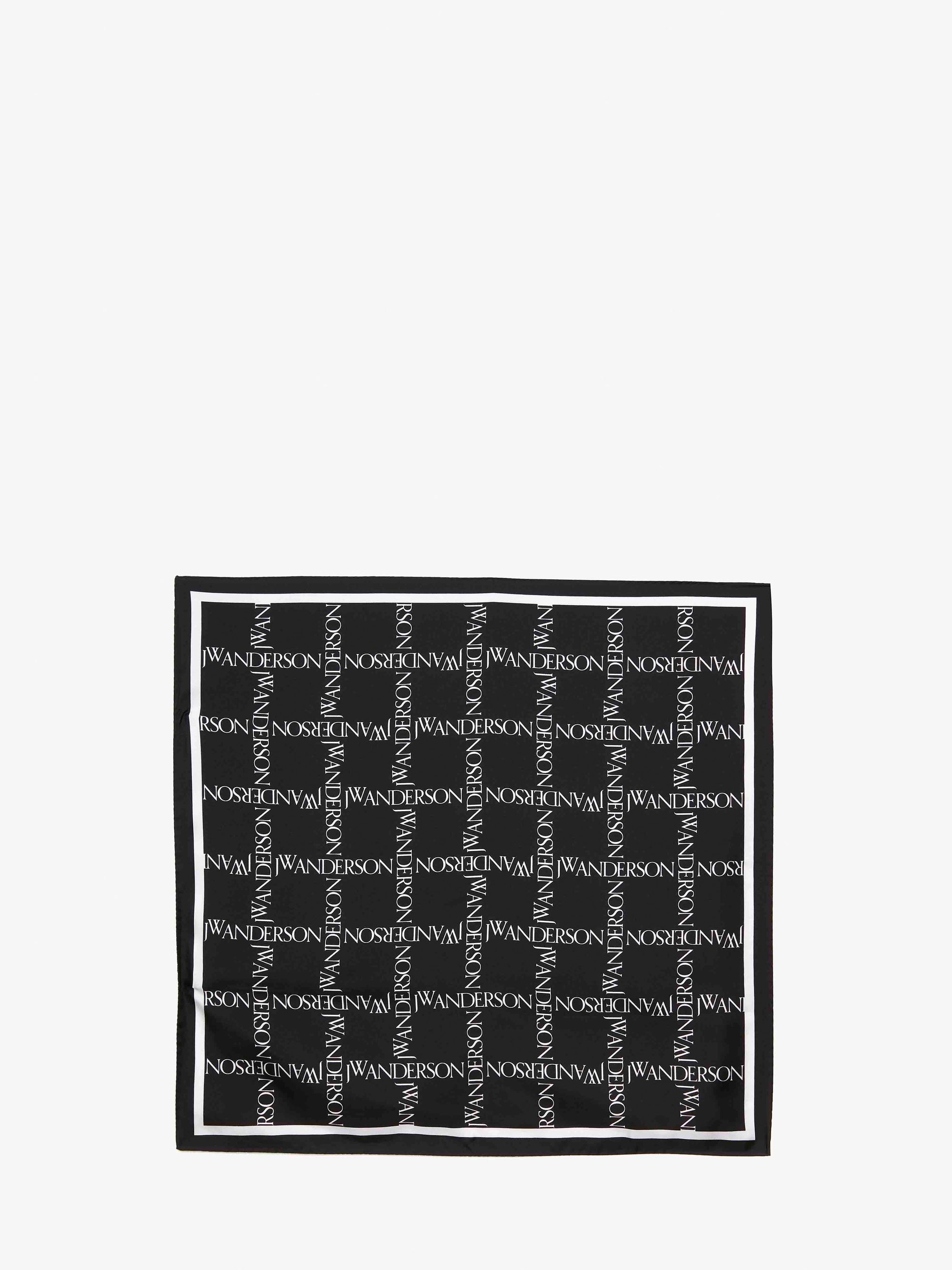 SILK SCARF WITH LOGO GRID MOTIF