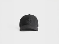 WAXED COTTON BASEBALL CAP IN BLACK