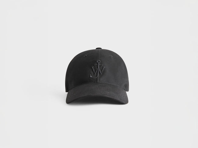 WAXED COTTON BASEBALL CAP IN BLACK