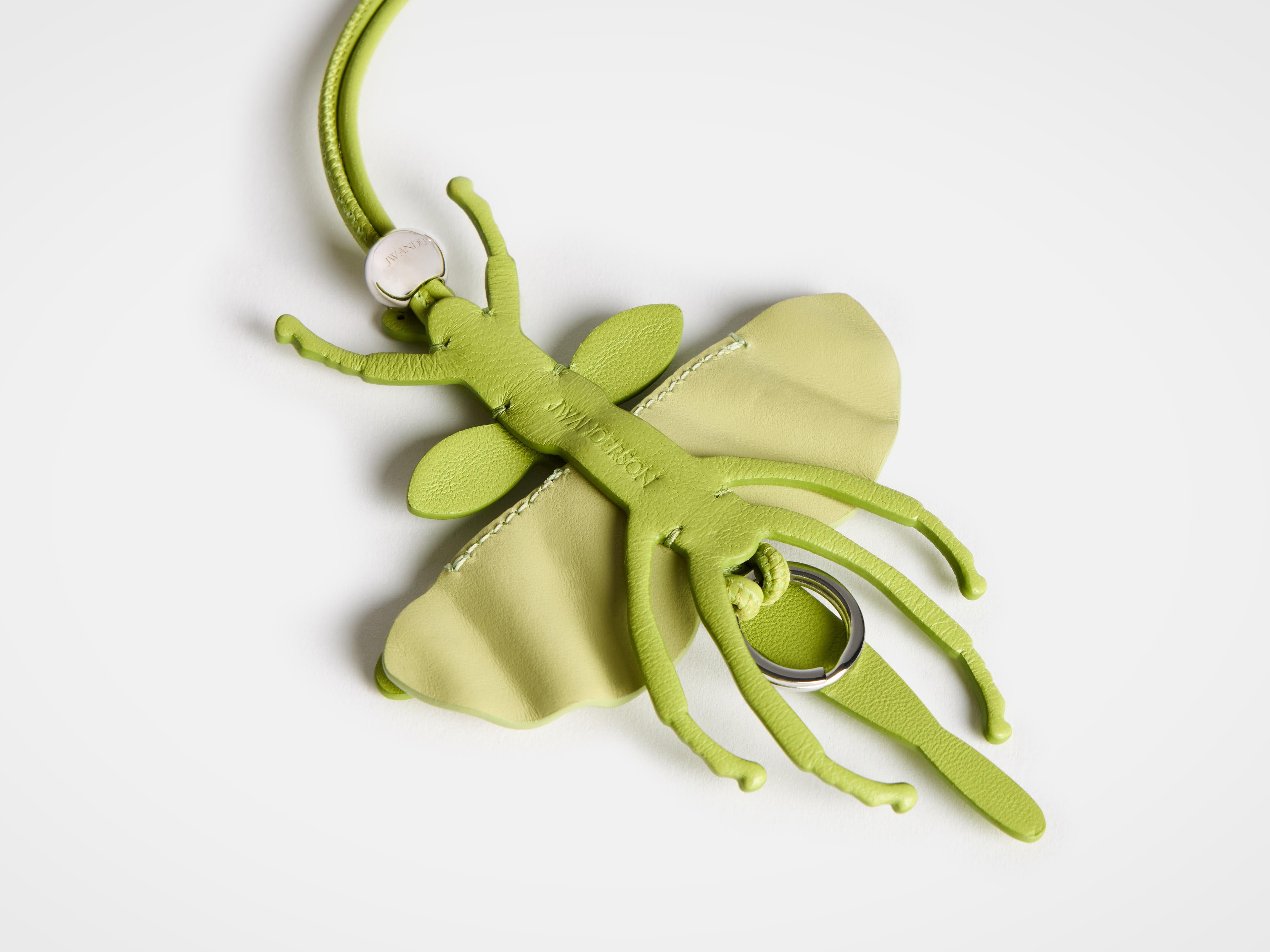 LEATHER PRAYING MANTIS CHARM in GREEN AC0431LA0355500O/S