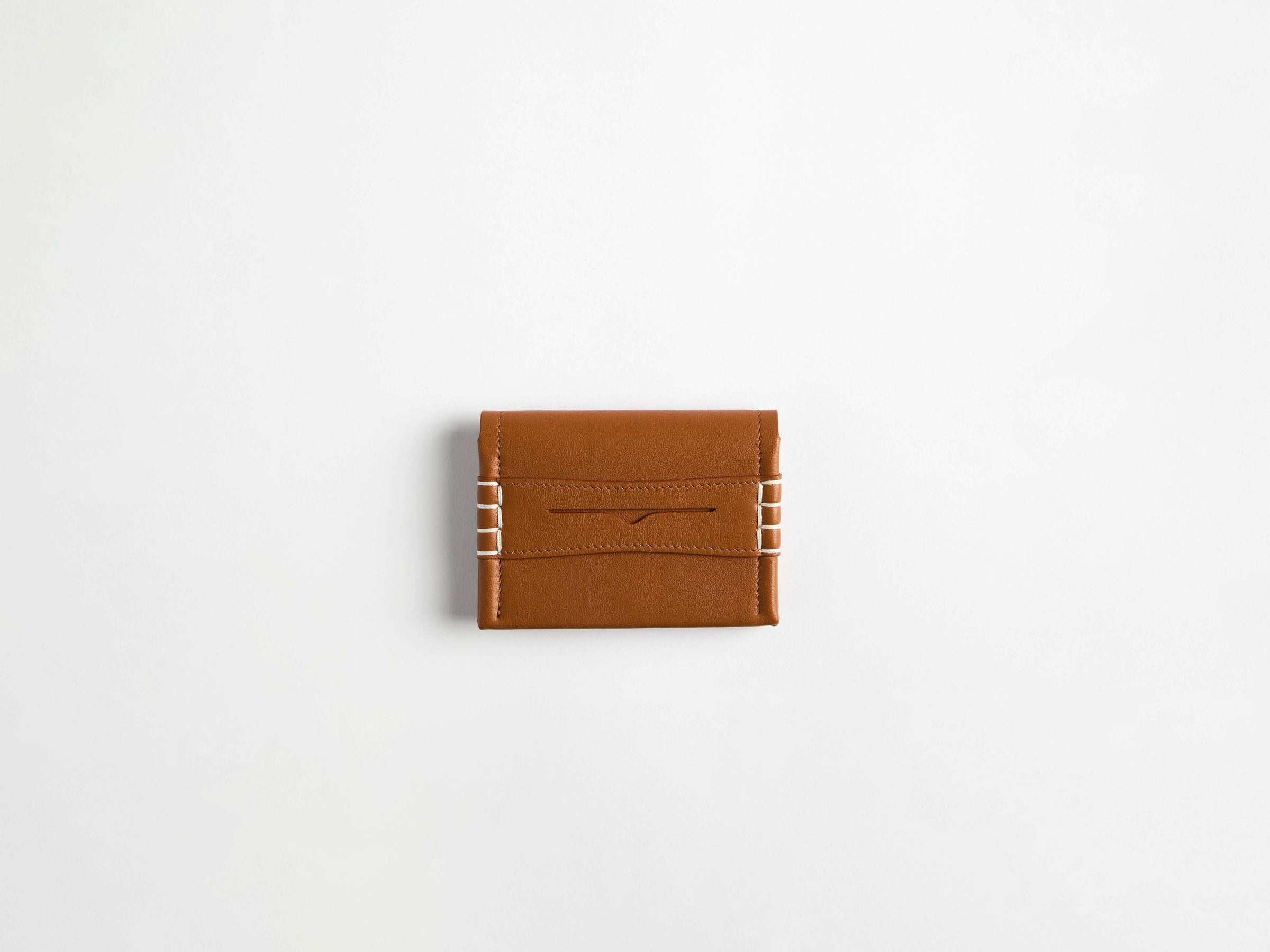 loafer folding card holder tan Product Front 1